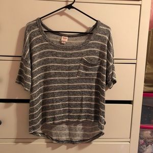 Grey and white stripped shirt
